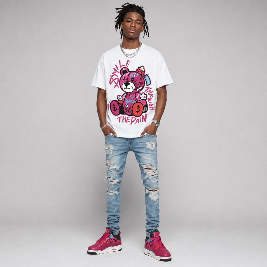 Sweet Beet 4s DopeSkill T-Shirt Smile Through The Pain Graphic
