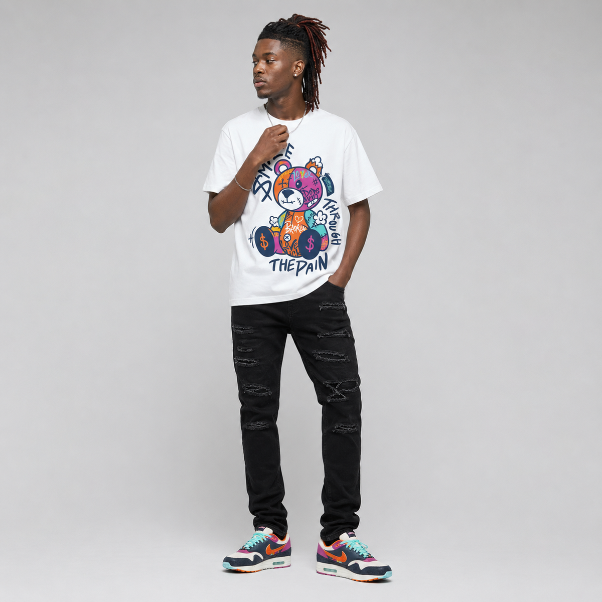 Max 1 “San Diego Padres” DopeSkill T-Shirt Smile Through The Pain Graphic