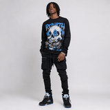 Black University Blue 5s DopeSkill Long Sleeve T-Shirt Rebirth Graphic