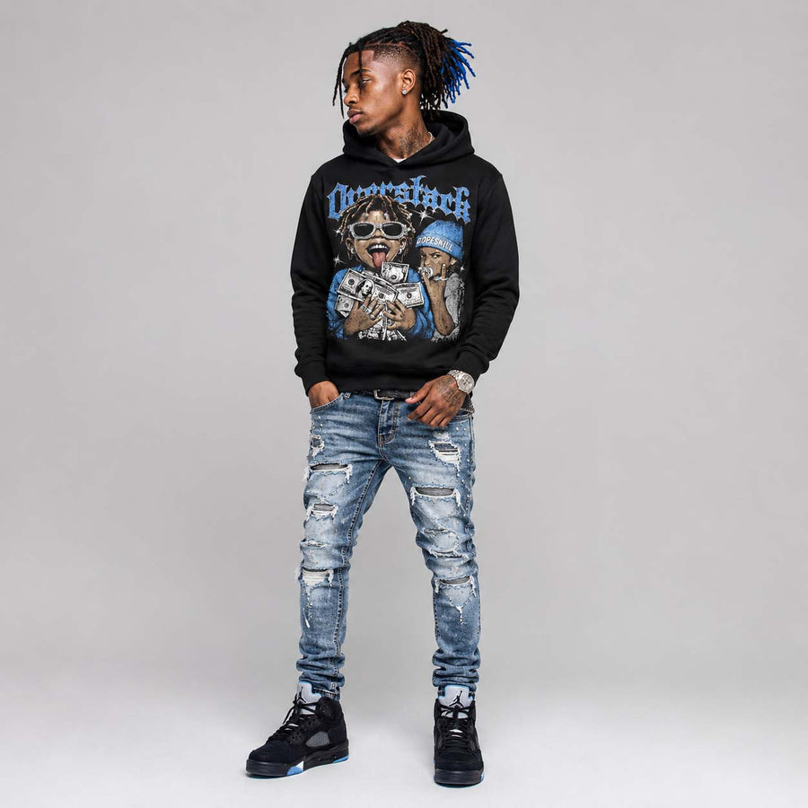 Black University Blue 5s DopeSkill Hoodie Sweatshirt Overstack Graphic
