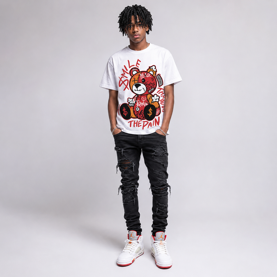 Sunset 5s DopeSkill T-Shirt Smile Through The Pain Graphic