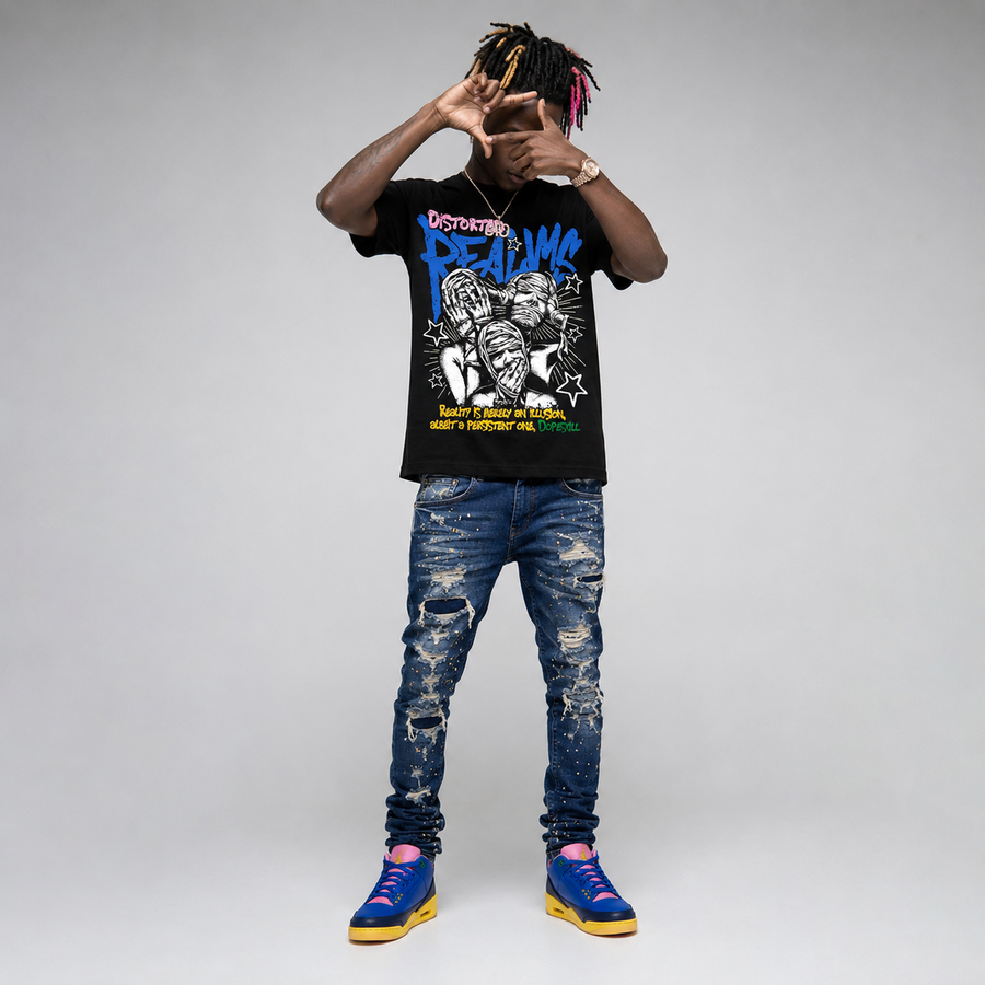 Brazil 3s DopeSkill T-Shirt Distorted Realms Graphic
