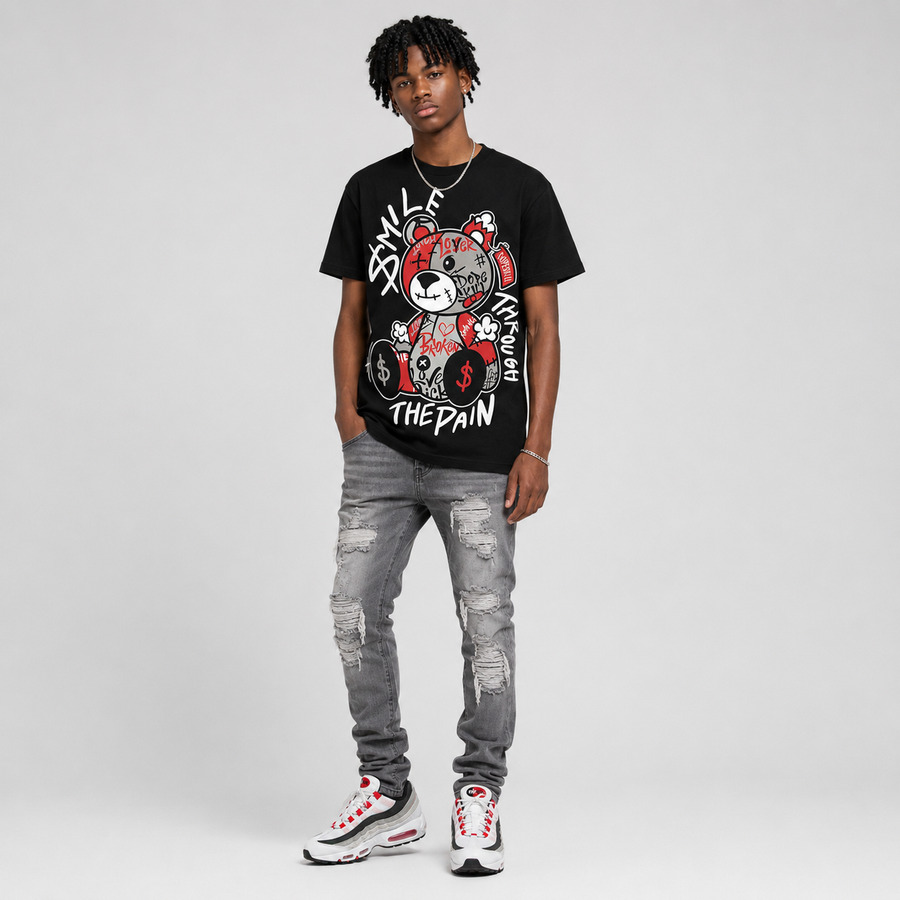 Max 95 Big Bubble "Comet Red" DopeSkill T-Shirt Smile Through The Pain Graphic