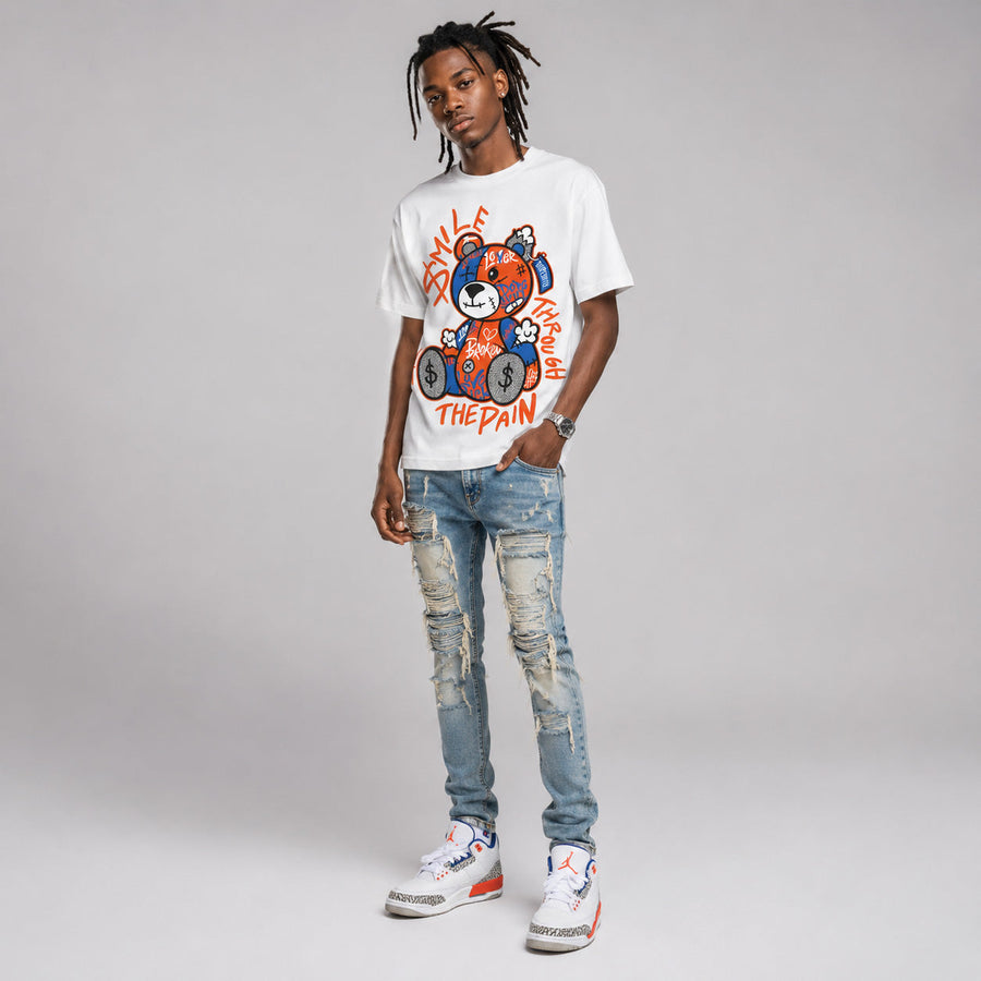 “Knicks” 3s DopeSkill T-Shirt Smile Through The Pain Graphic
