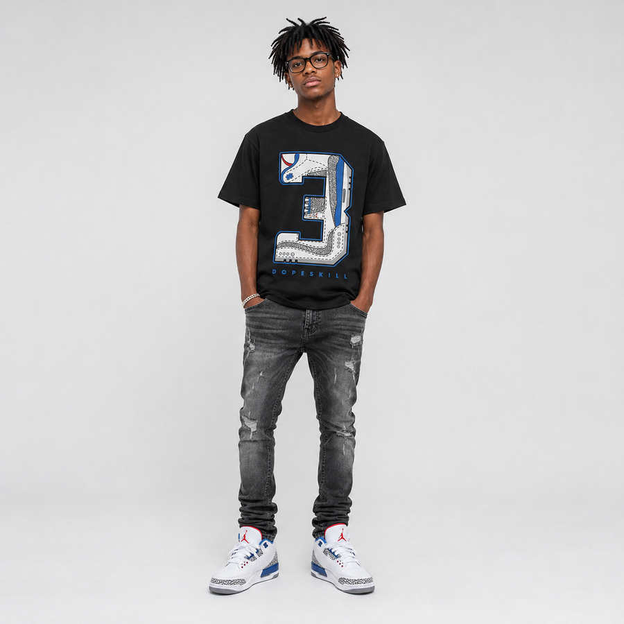 “True Blue” 3s DopeSkill T-Shirt No.3 Graphic