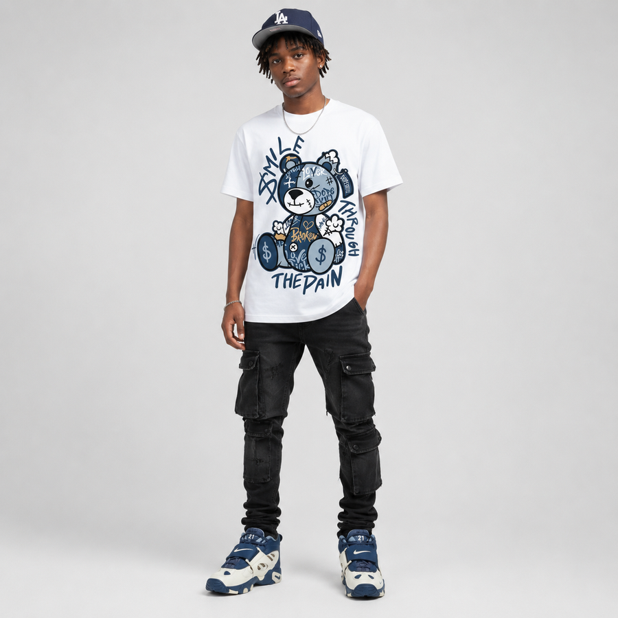 Diamond Turf II “Blue Grey” DopeSkill T-Shirt Smile Through The Pain Graphic