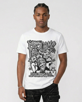 White Metallic 5s DopeSkill T-Shirt Distorted Realms Graphic