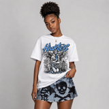 Black University Blue 5s DopeSkill T-Shirt Heartless Graphic