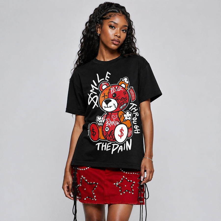 Sunset 5s DopeSkill T-Shirt Smile Through The Pain Graphic