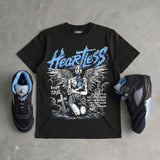 Black University Blue 5s DopeSkill T-Shirt Heartless Graphic