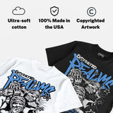 Black University Blue 5s DopeSkill T-Shirt Distorted Realms Graphic