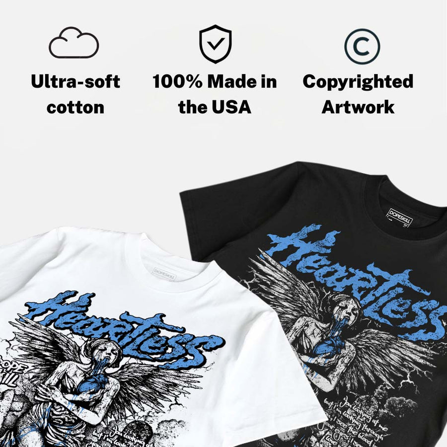 Black University Blue 5s DopeSkill T-Shirt Heartless Graphic