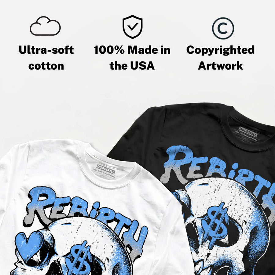 Black University Blue 5s DopeSkill Long Sleeve T-Shirt Rebirth Graphic