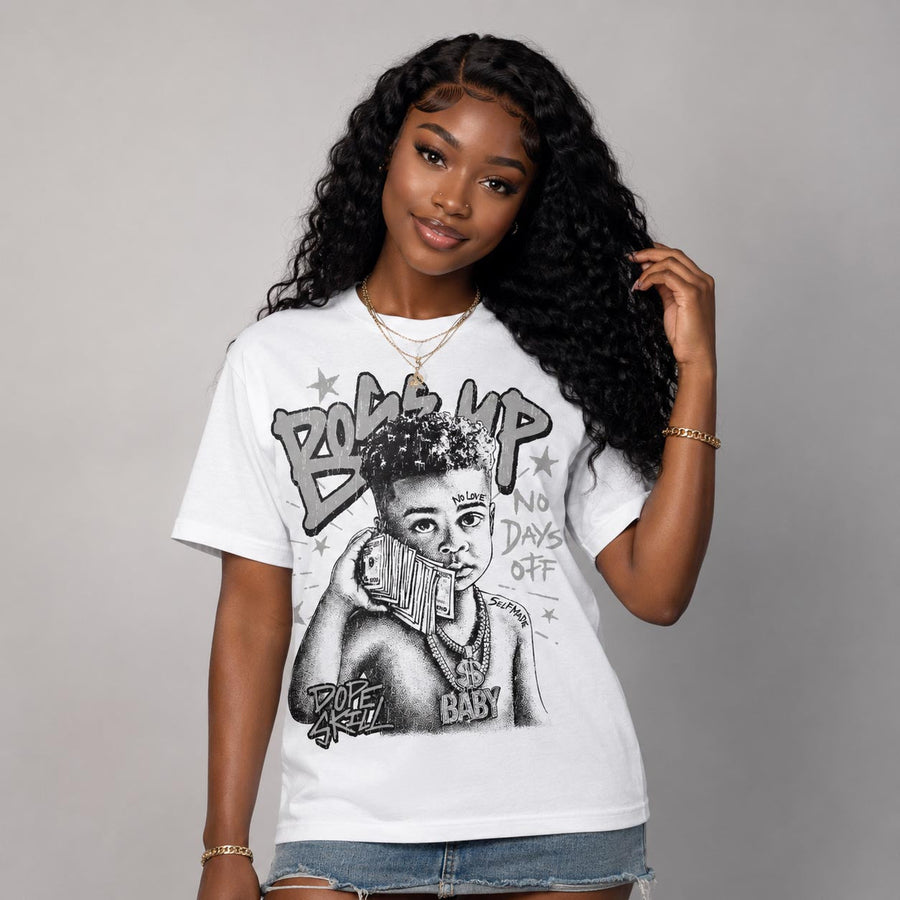 White Metallic 5s DopeSkill T-Shirt Boss Up Graphic