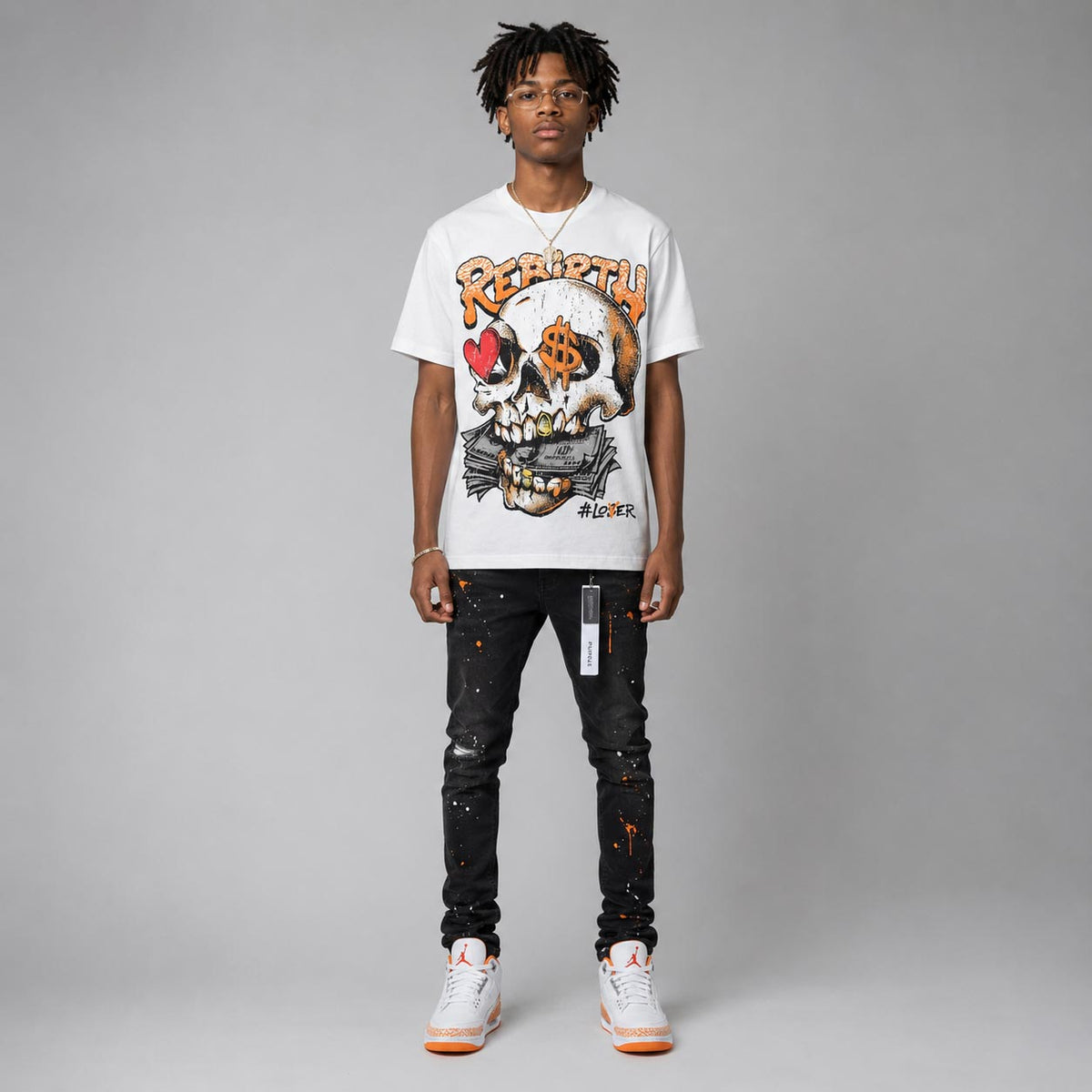 'Orange Citrus' 3s DopeSkill T-Shirt Rebirth Graphic