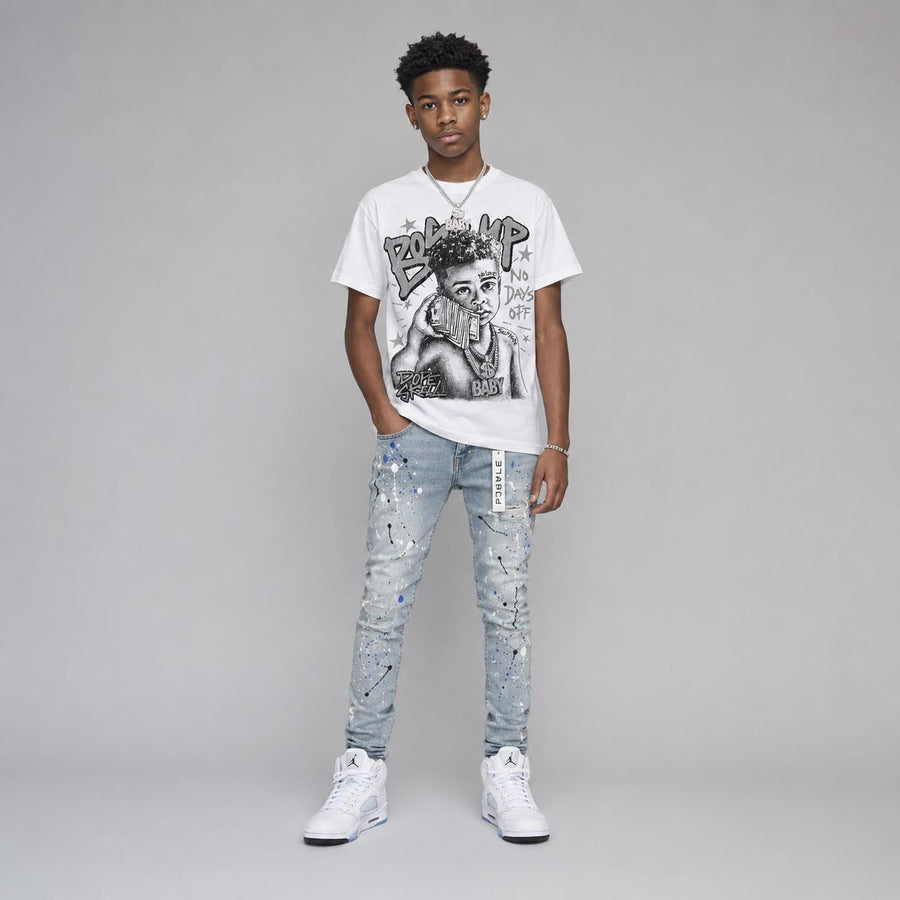 White Metallic 5s DopeSkill T-Shirt Boss Up Graphic