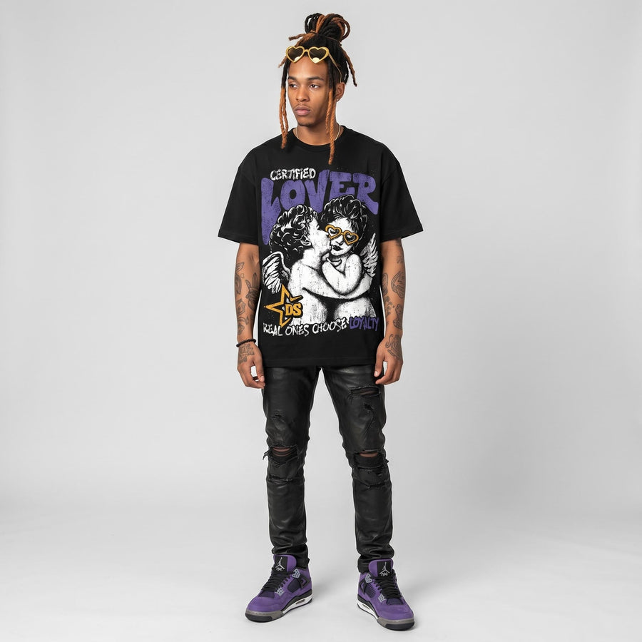 Lakers 4s DopeSkill Oversize Print T-Shirt Real Ones Choose Loyalty Graphic