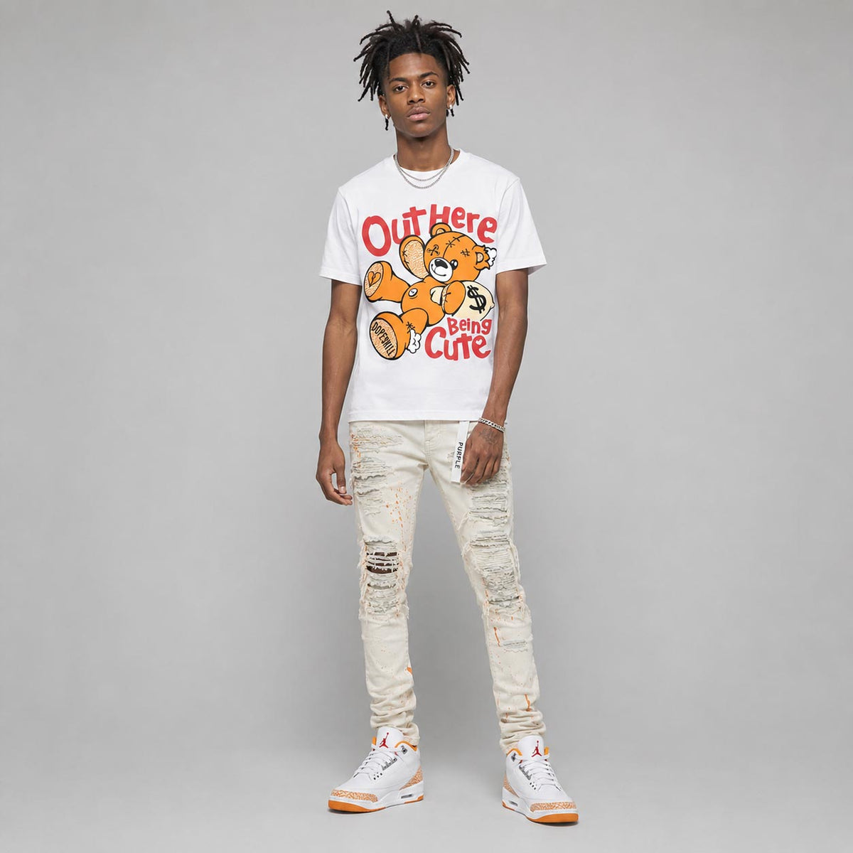'Orange Citrus' 3s DopeSkill T-Shirt Out Here Being Cute Graphic