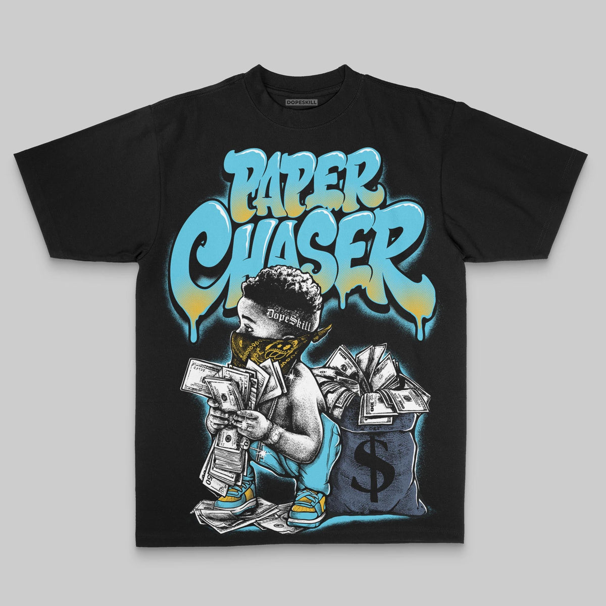 Gamma 11s DopeSkill Oversize Print T-Shirt Paper Chaser Boy Graphic