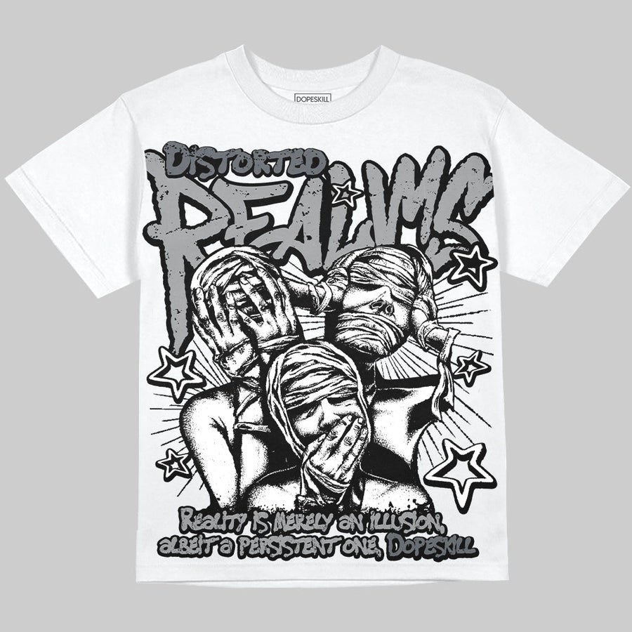 Wolf Grey 5s Oversize Print 'Distorted Realms' DopeSkill Graphic T-shirt