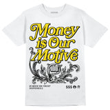 Yellow Ochre 6s DopeSkill T-Shirt Money Is Our Motive Typo Graphic