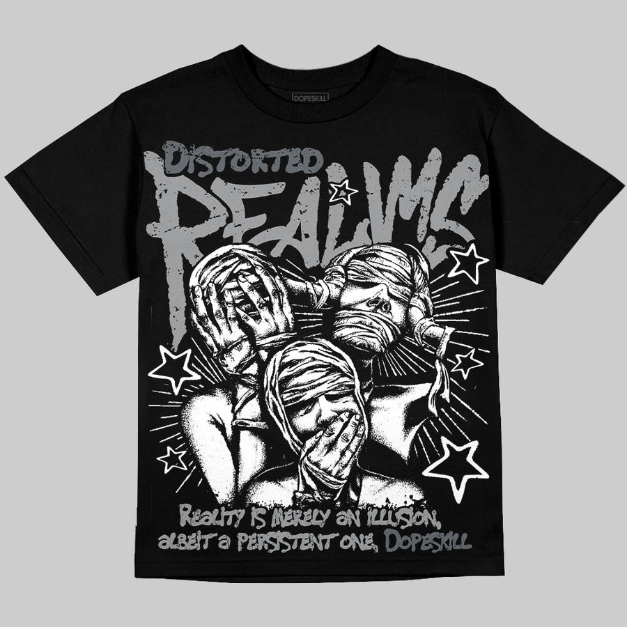Wolf Grey 5s Oversize Print 'Distorted Realms' DopeSkill Graphic T-shirt
