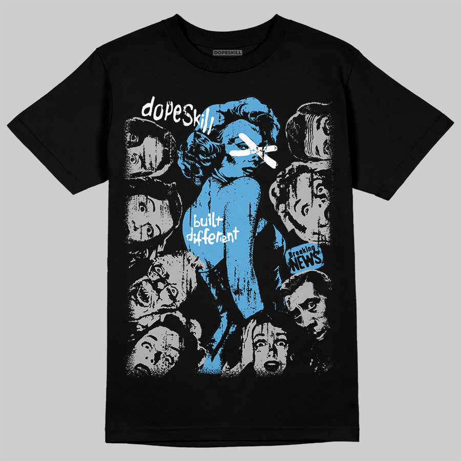 University Blue 14s DopeSkill T-Shirt Built Different Graphic