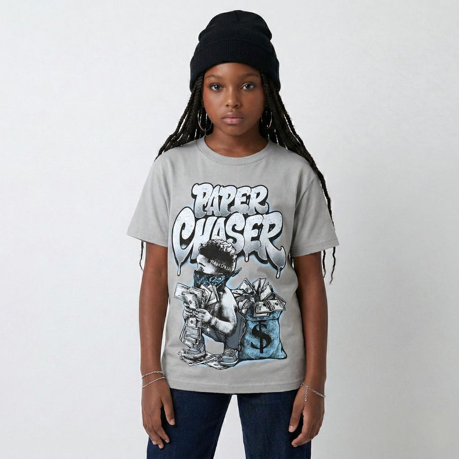 Wolf Grey 5s DopeSkill T-Shirt Paper Chaser Boy Graphic