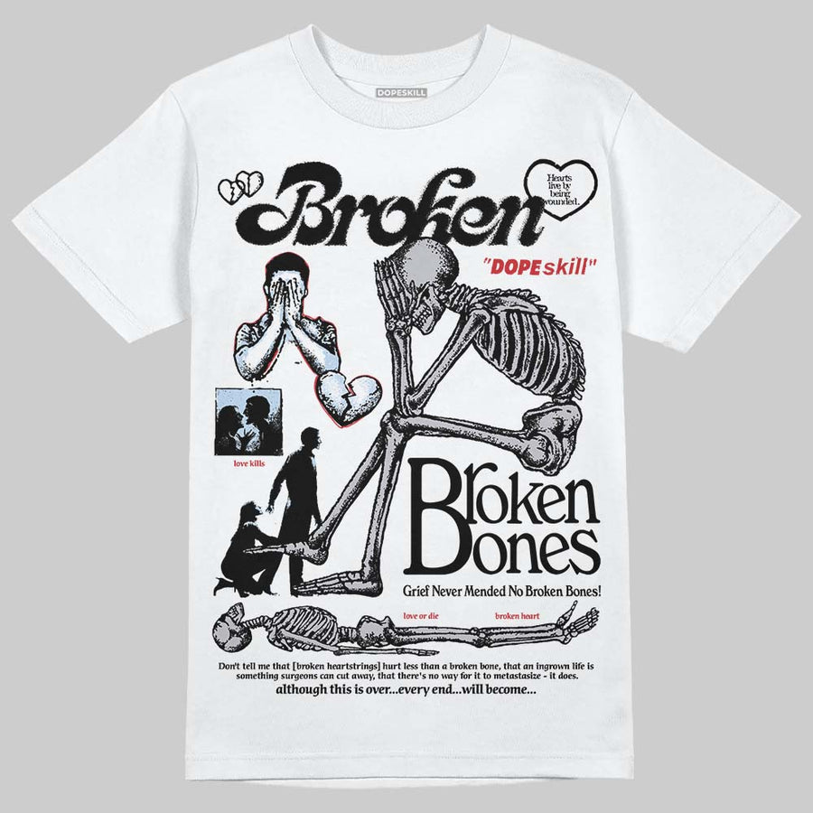 Black Metallic Reimagined 5s DopeSkill T-Shirt Broken Bones Graphic
