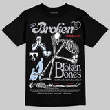 Black Metallic Reimagined 5s DopeSkill T-Shirt Broken Bones Graphic