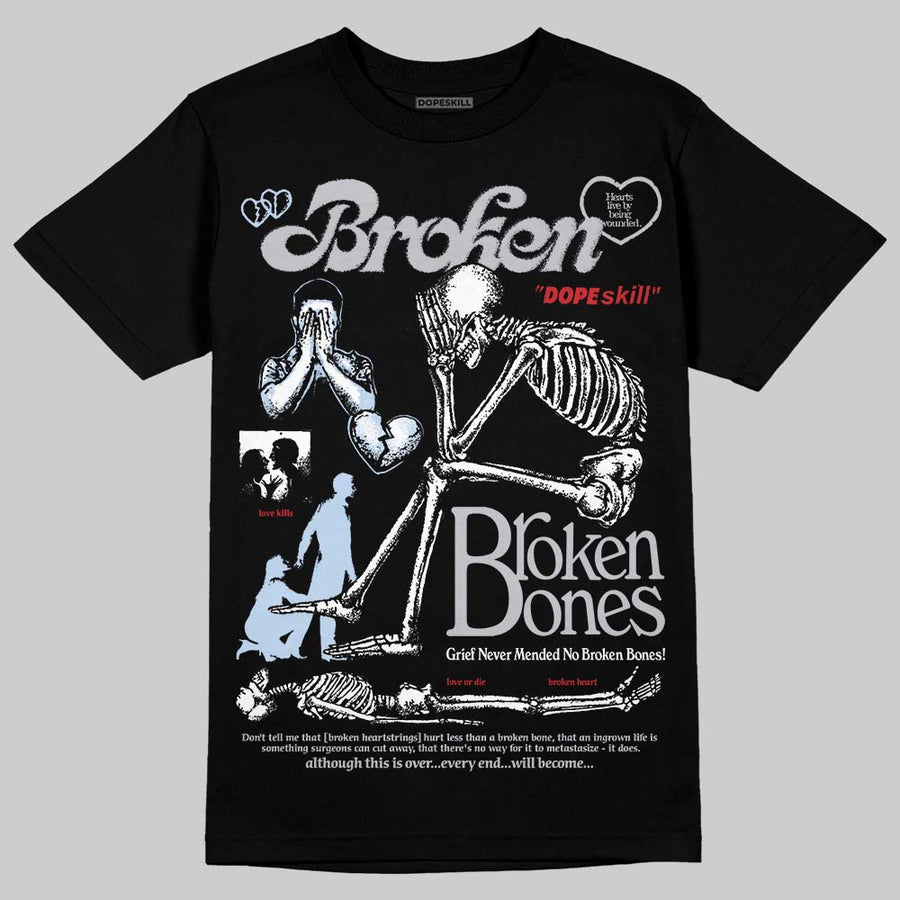 Black Metallic Reimagined 5s DopeSkill T-Shirt Broken Bones Graphic