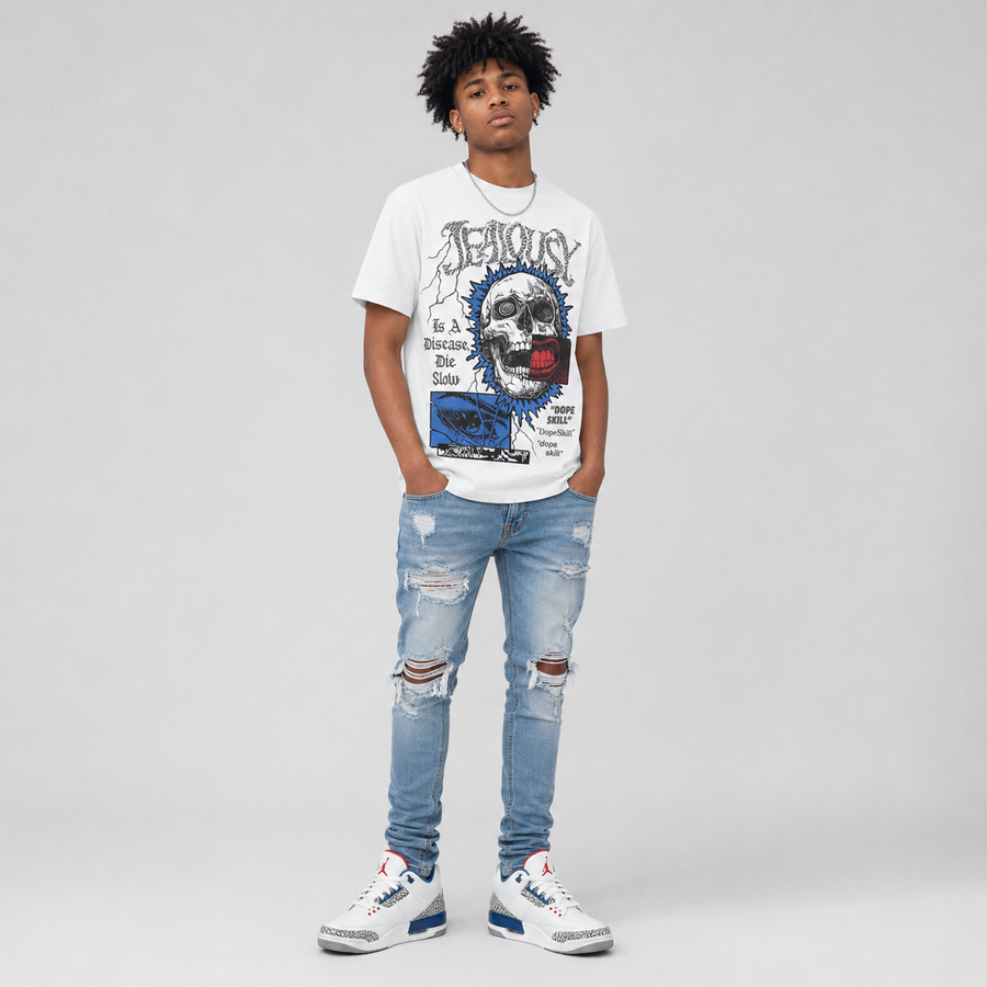 “True Blue” 3s DopeSkill T-Shirt Jealousy Graphic