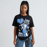 Black University Blue 5s DopeSkill T-Shirt Love Sick Graphic