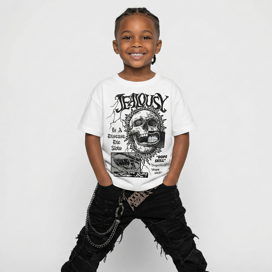 White Metallic 5s DopeSkill T-Shirt Jealousy Graphic
