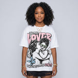 Medium Soft Pink 4s DopeSkill Oversize Print T-Shirt Real Ones Choose Loyalty Graphic