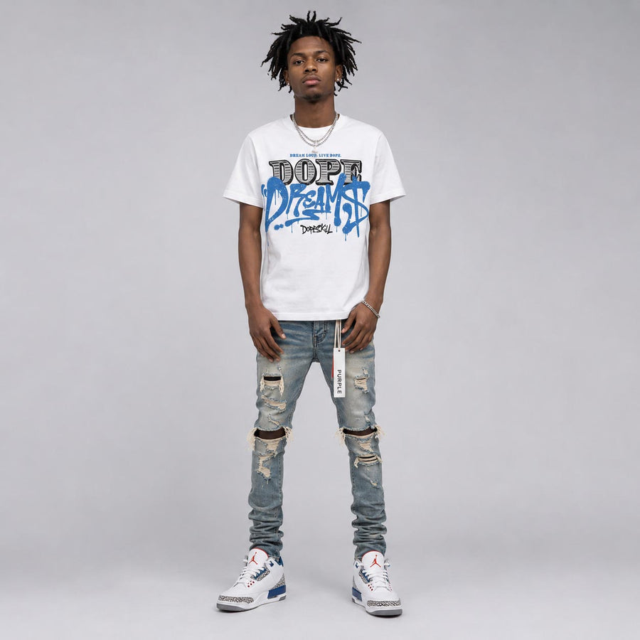 “True Blue” 3s DopeSkill T-Shirt Dope Dreams Graphic