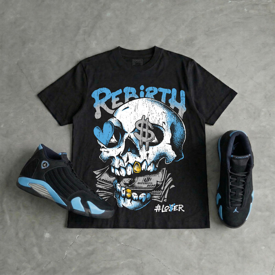 University Blue 14s DopeSkill T-Shirt Rebirth Graphic