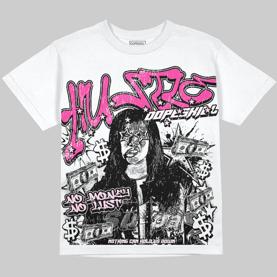 Pink Collection DopeSkill Oversize Print T-Shirt No Money No Lust Graphic