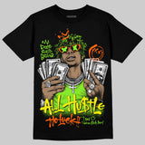 Neon Green 'All Hustle No Luck' DopeSkill Graphic T-Shirt