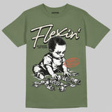 Medium Olive 3s DopeSkill T-Shirt Flexin' Graphic