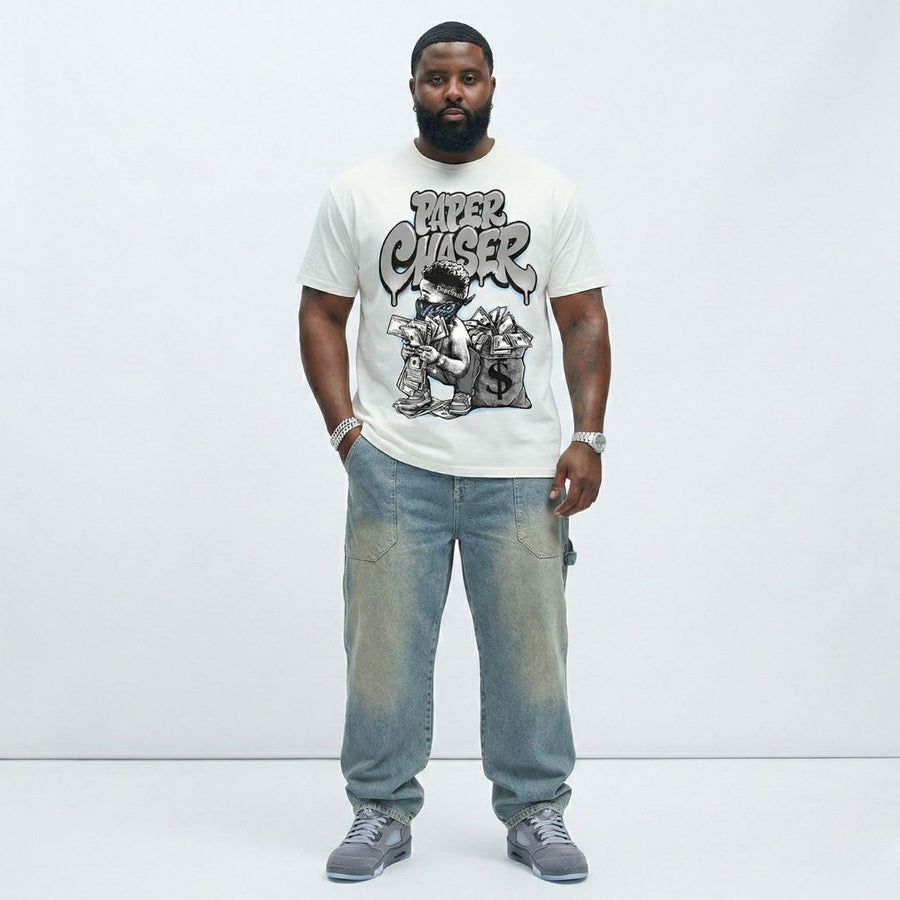 Wolf Grey 5s DopeSkill T-Shirt Paper Chaser Boy Graphic