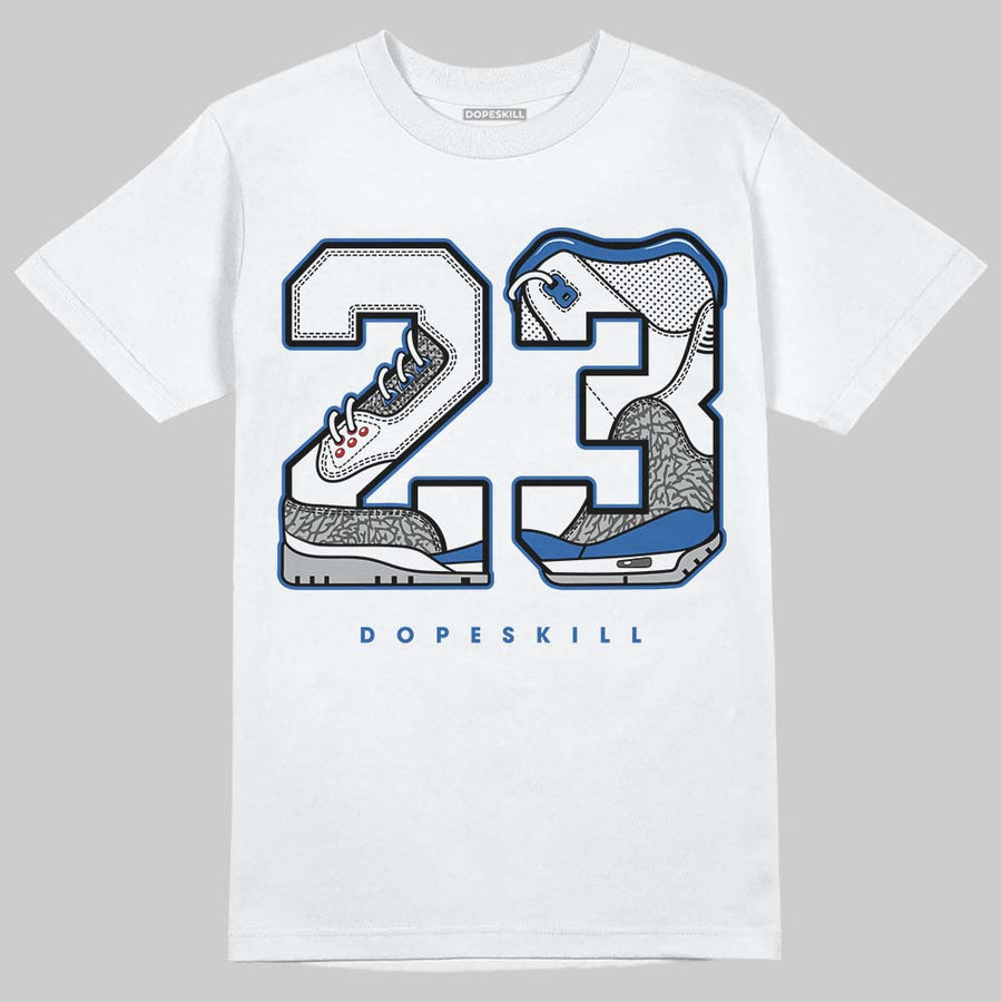“True Blue” 3s DopeSkill T-Shirt 23 with 3s Pattern Graphic