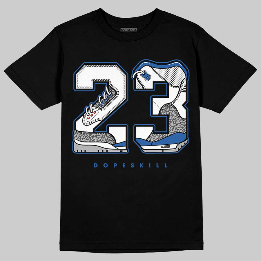 “True Blue” 3s DopeSkill T-Shirt 23 with 3s Pattern Graphic