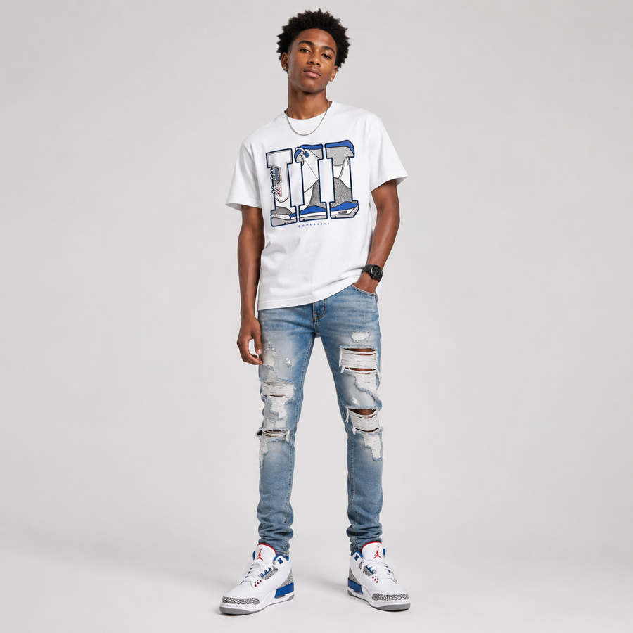 “True Blue” 3s DopeSkill T-Shirt III Jordan 3 Graphic