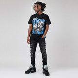 Black University Blue 5s DopeSkill T-Shirt Make Money Not Friends Graphic