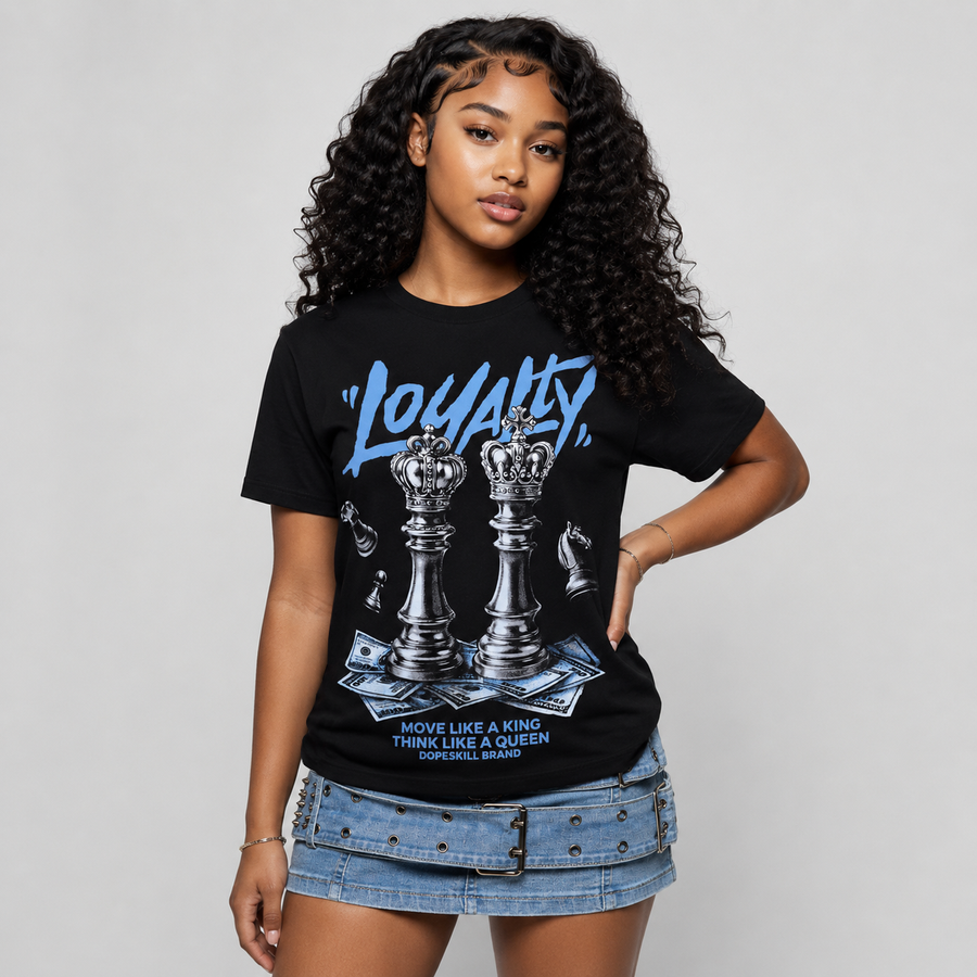 Black University Blue 5s DopeSkill T-Shirt Loyalty Graphic