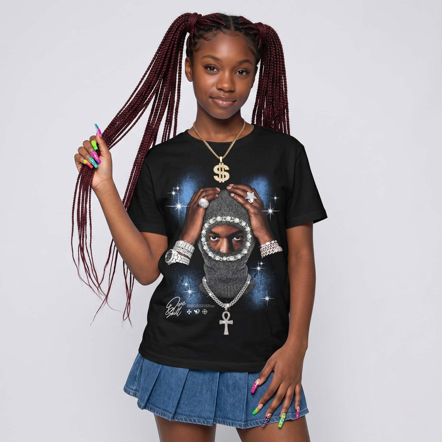 Black University Blue 5s DopeSkill T-Shirt Key of Life Graphic