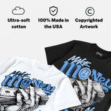Black University Blue 5s DopeSkill T-Shirt Make Money Not Friends Graphic