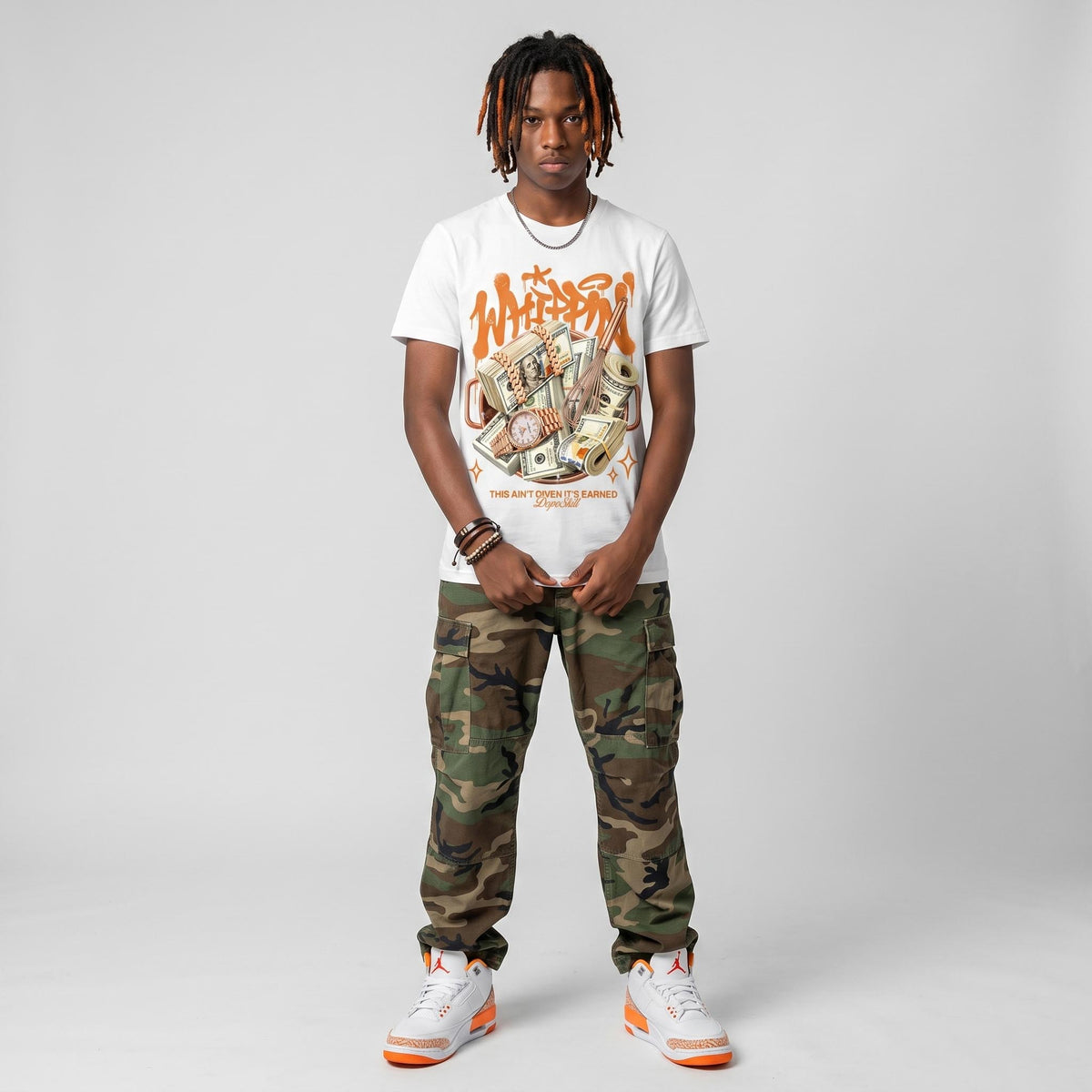 'Orange Citrus' 3s DopeSkill T-Shirt Whippin Graphic