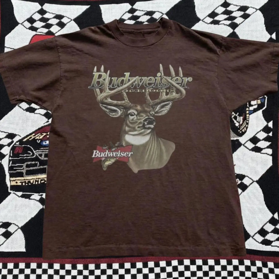 Gildan Men's Brown T-shirt, deer graphic brown cotton t-shirt, Vintage Deer Hunting Graphic Shirt, Retro Buck Graphic Tee, Brown Americana T Shirt, Western Country Tee, Unisex Y2K Streetwear Gift